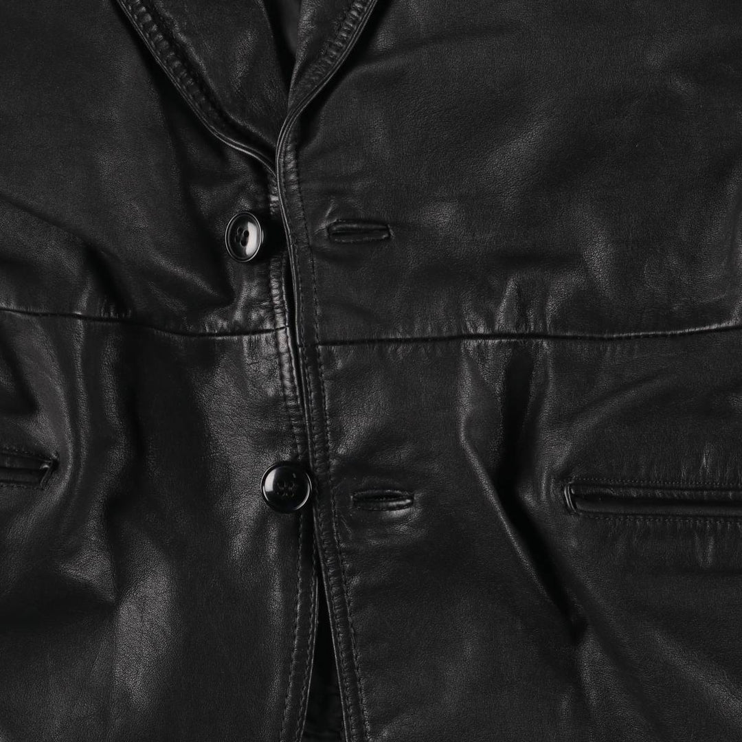 Alexida tailored jacket, women's size S genuine leather black type Vintage Second Hand