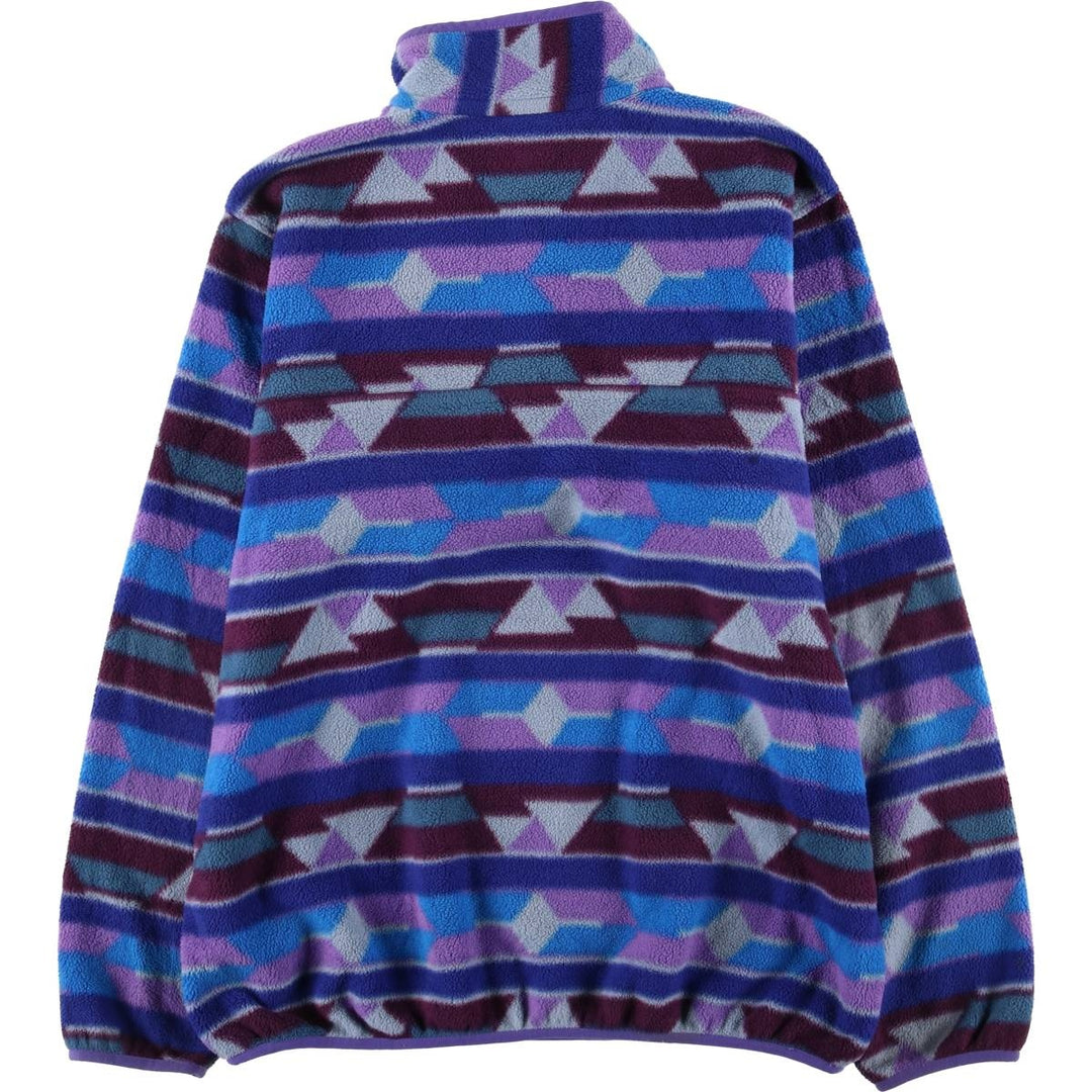 Patagonia Lightweight Synchilla Snap Tee 25455FA14, All-Over Print Half-Snap Fleece Pullover, Women's XL polyester purple type Vintage Second Hand
