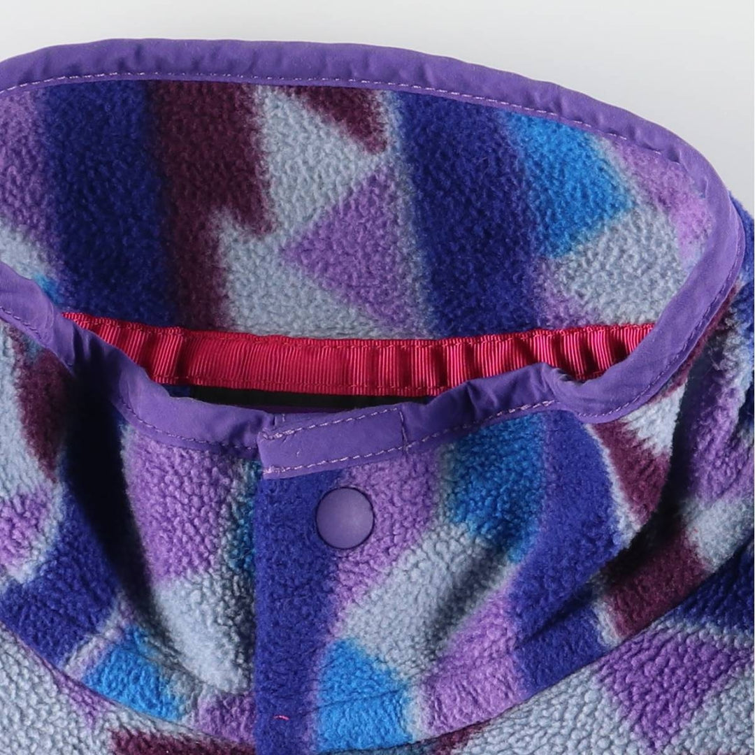 Patagonia Lightweight Synchilla Snap Tee 25455FA14, All-Over Print Half-Snap Fleece Pullover, Women's XL polyester purple type Vintage Second Hand