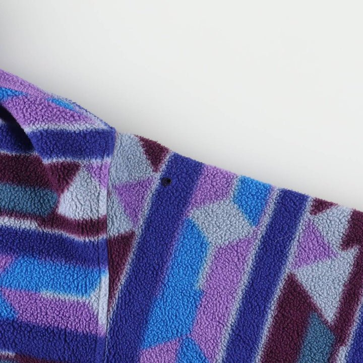 Patagonia Lightweight Synchilla Snap Tee 25455FA14, All-Over Print Half-Snap Fleece Pullover, Women's XL polyester purple type Vintage Second Hand