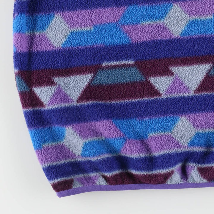 Patagonia Lightweight Synchilla Snap Tee 25455FA14, All-Over Print Half-Snap Fleece Pullover, Women's XL polyester purple type Vintage Second Hand