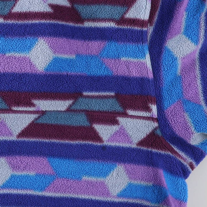 Patagonia Lightweight Synchilla Snap Tee 25455FA14, All-Over Print Half-Snap Fleece Pullover, Women's XL polyester purple type Vintage Second Hand
