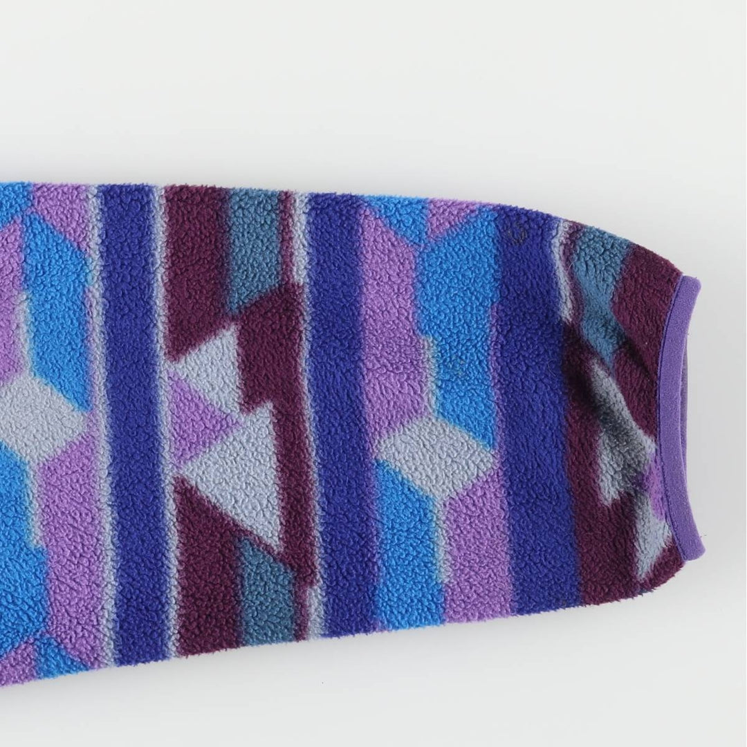 Patagonia Lightweight Synchilla Snap Tee 25455FA14, All-Over Print Half-Snap Fleece Pullover, Women's XL polyester purple type Vintage Second Hand
