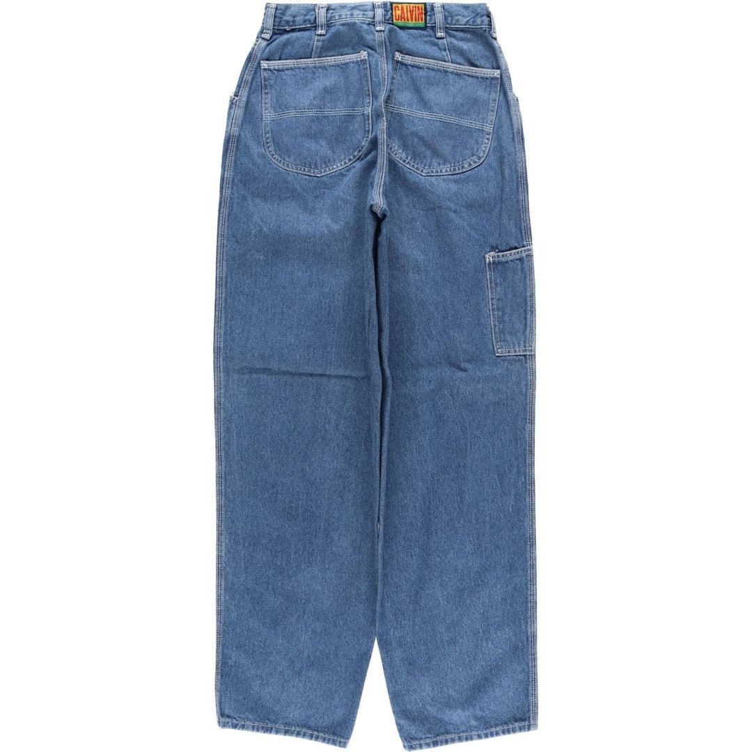 90'S Calvin Klein denim painter pants, made in the USA, women's size M (w26), vintage cotton blue type Vintage Second Hand