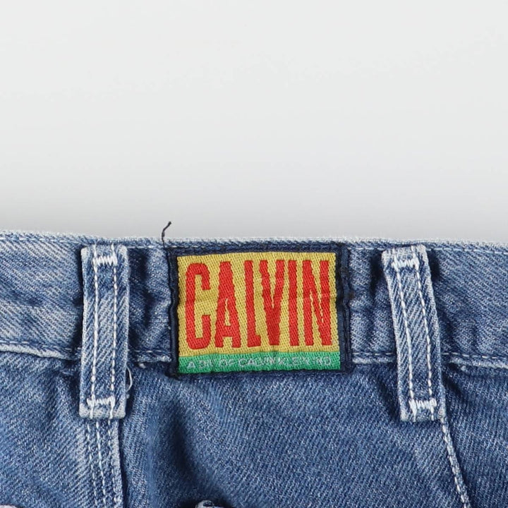 90'S Calvin Klein denim painter pants, made in the USA, women's size M (w26), vintage cotton blue type Vintage Second Hand