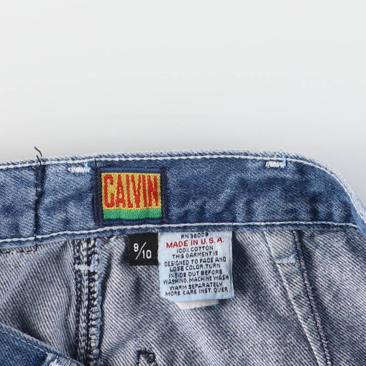 90'S Calvin Klein denim painter pants, made in the USA, women's size M (w26), vintage cotton blue type Vintage Second Hand