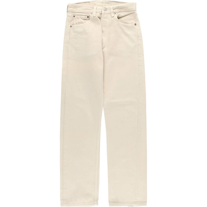 90'S Levi's 501-0150 Straight Denim Pants, Made in USA, Women's Size L (W27), Vintage cotton Beige type Vintage Second Hand