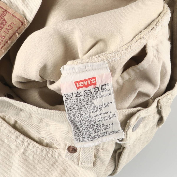 90'S Levi's 501-0150 Straight Denim Pants, Made in USA, Women's Size L (W27), Vintage cotton Beige type Vintage Second Hand