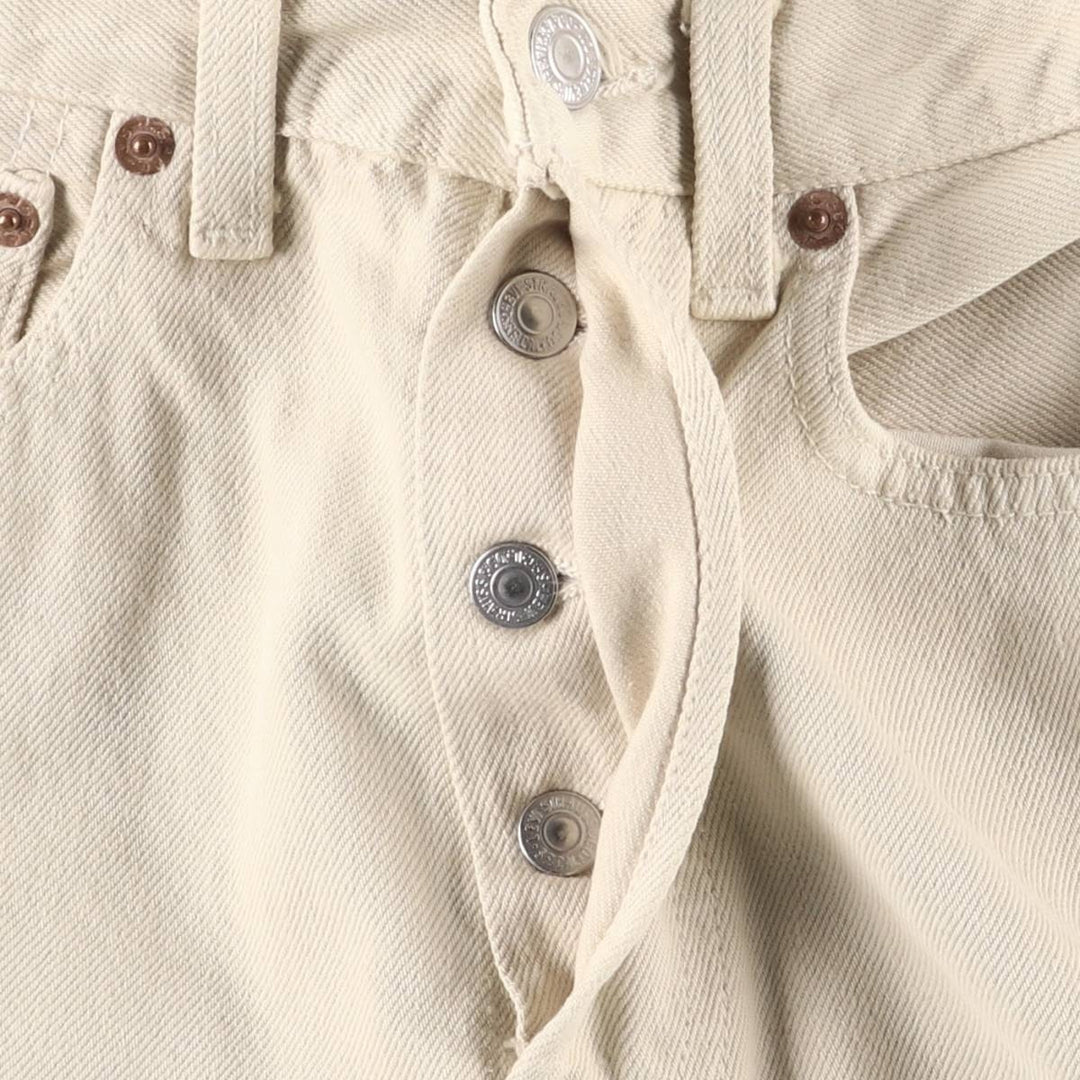 90'S Levi's 501-0150 Straight Denim Pants, Made in USA, Women's Size L (W27), Vintage cotton Beige type Vintage Second Hand