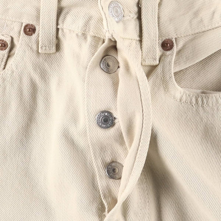 90'S Levi's 501-0150 Straight Denim Pants, Made in USA, Women's Size L (W27), Vintage cotton Beige type Vintage Second Hand