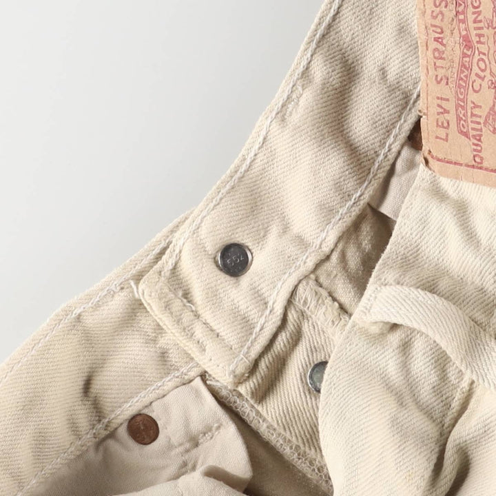90'S Levi's 501-0150 Straight Denim Pants, Made in USA, Women's Size L (W27), Vintage cotton Beige type Vintage Second Hand