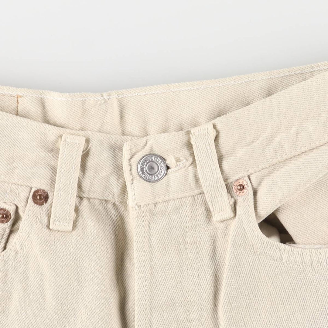 90'S Levi's 501-0150 Straight Denim Pants, Made in USA, Women's Size L (W27), Vintage cotton Beige type Vintage Second Hand