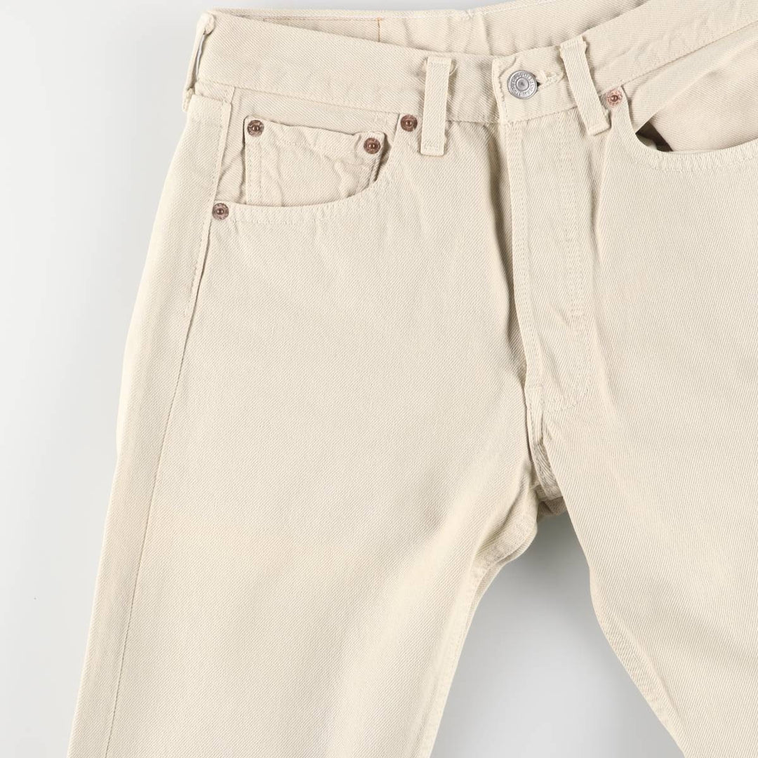 90'S Levi's 501-0150 Straight Denim Pants, Made in USA, Women's Size L (W27), Vintage cotton Beige type Vintage Second Hand