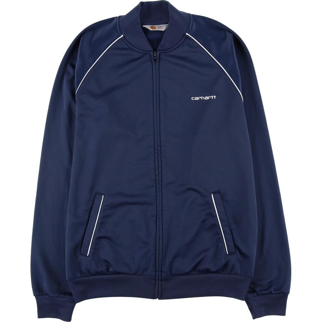 Carhartt CARLETON JACKET Jersey Track Jacket, Men's Size Medium polyester navy blue type Vintage Second Hand