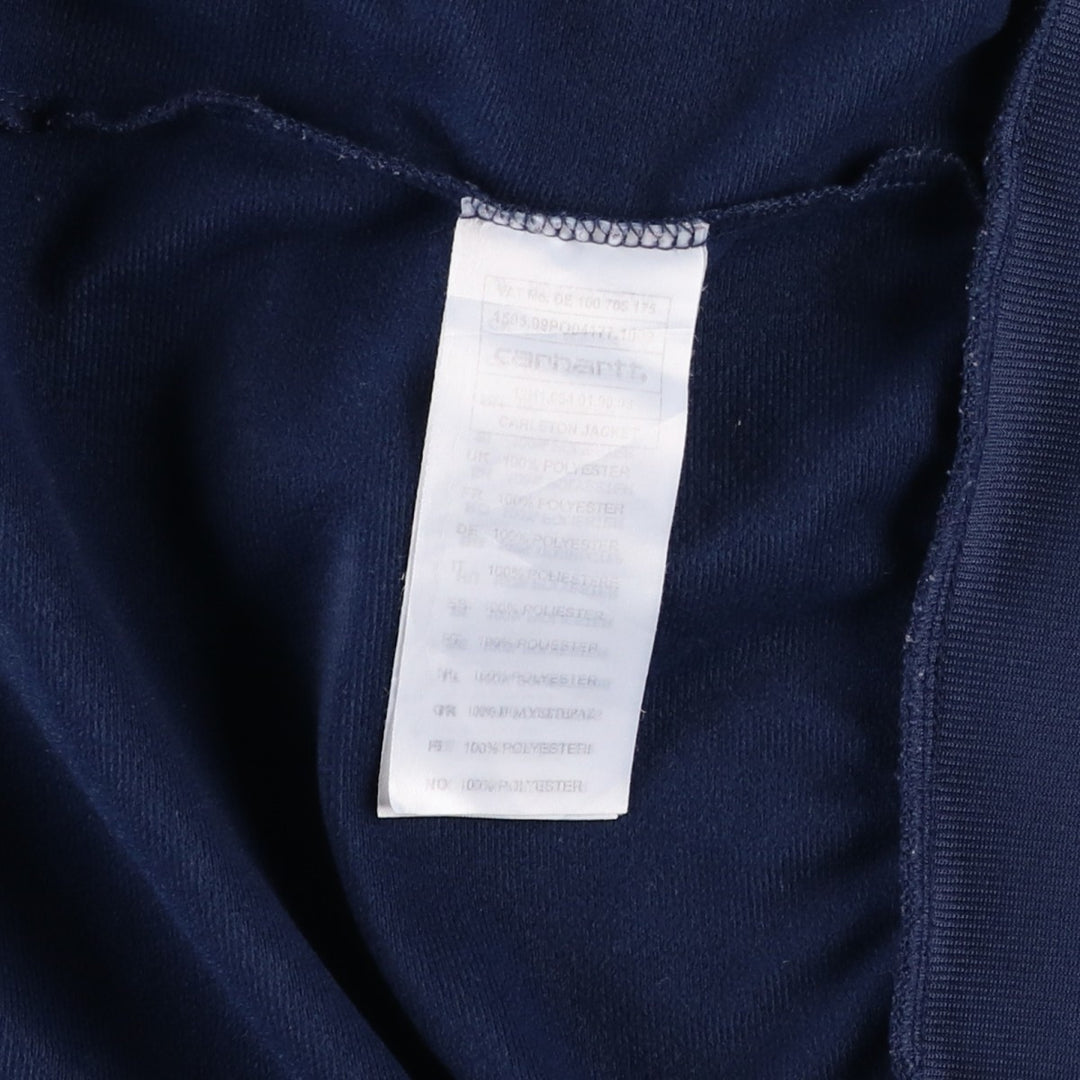 Carhartt CARLETON JACKET Jersey Track Jacket, Men's Size Medium polyester navy blue type Vintage Second Hand