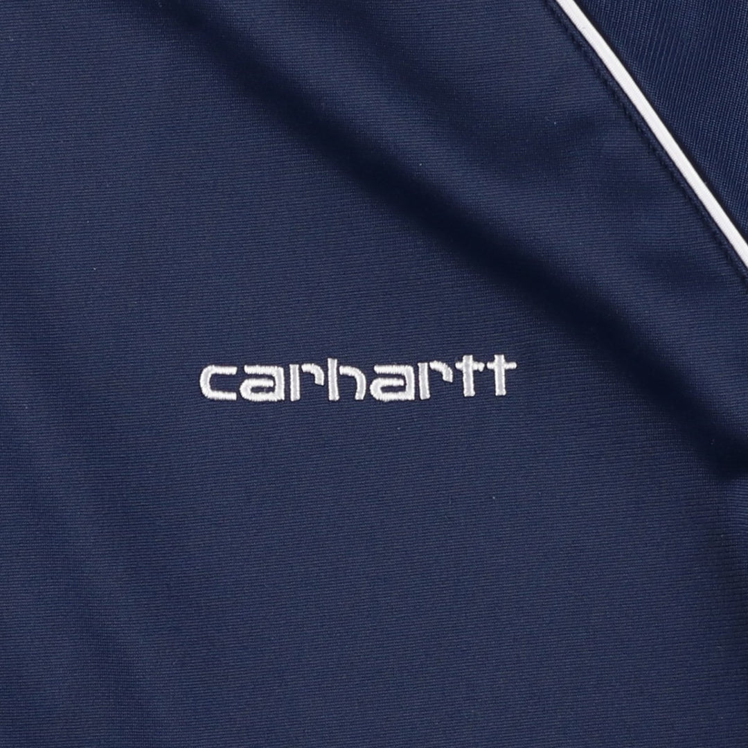 Carhartt CARLETON JACKET Jersey Track Jacket, Men's Size Medium polyester navy blue type Vintage Second Hand