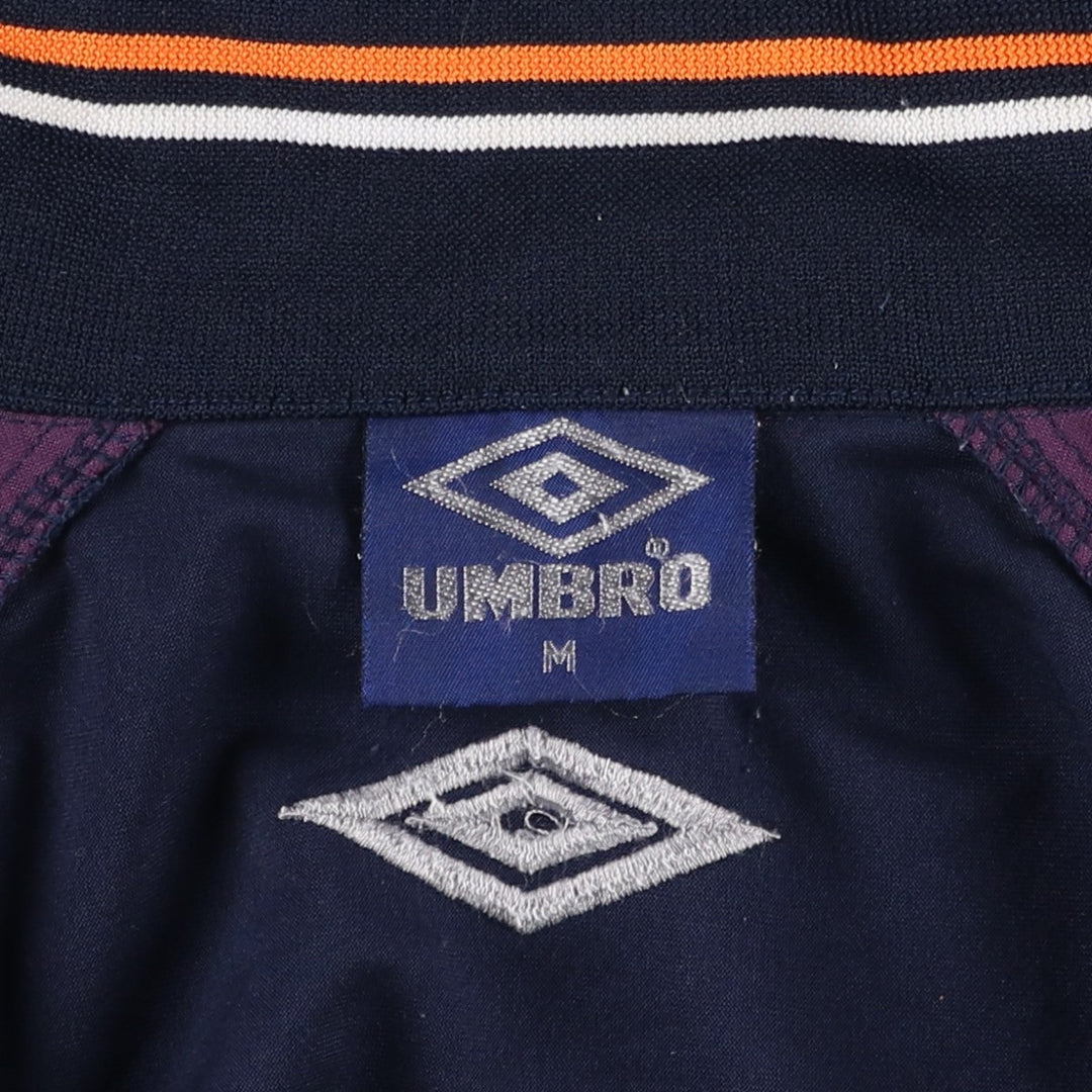 Vintage 90'S Umbro Velour Jersey Track Jacket, Men's Size Medium polyester navy blue type Vintage Second Hand