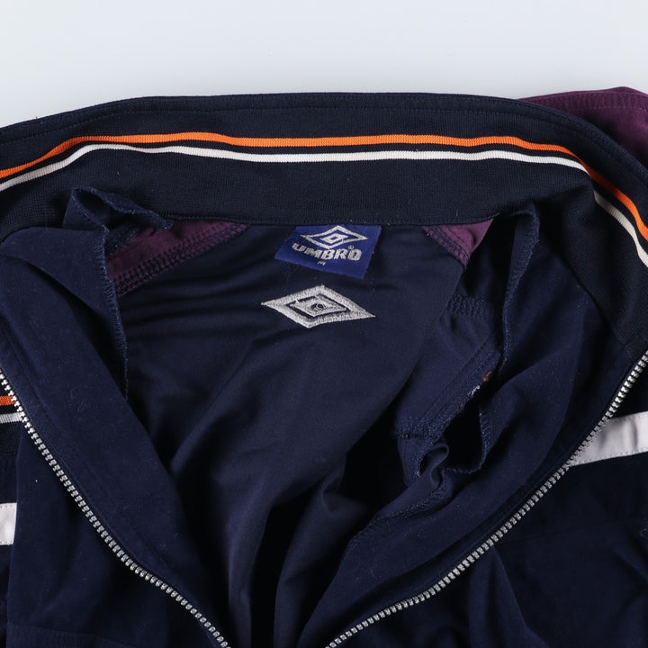 Vintage 90'S Umbro Velour Jersey Track Jacket, Men's Size Medium polyester navy blue type Vintage Second Hand