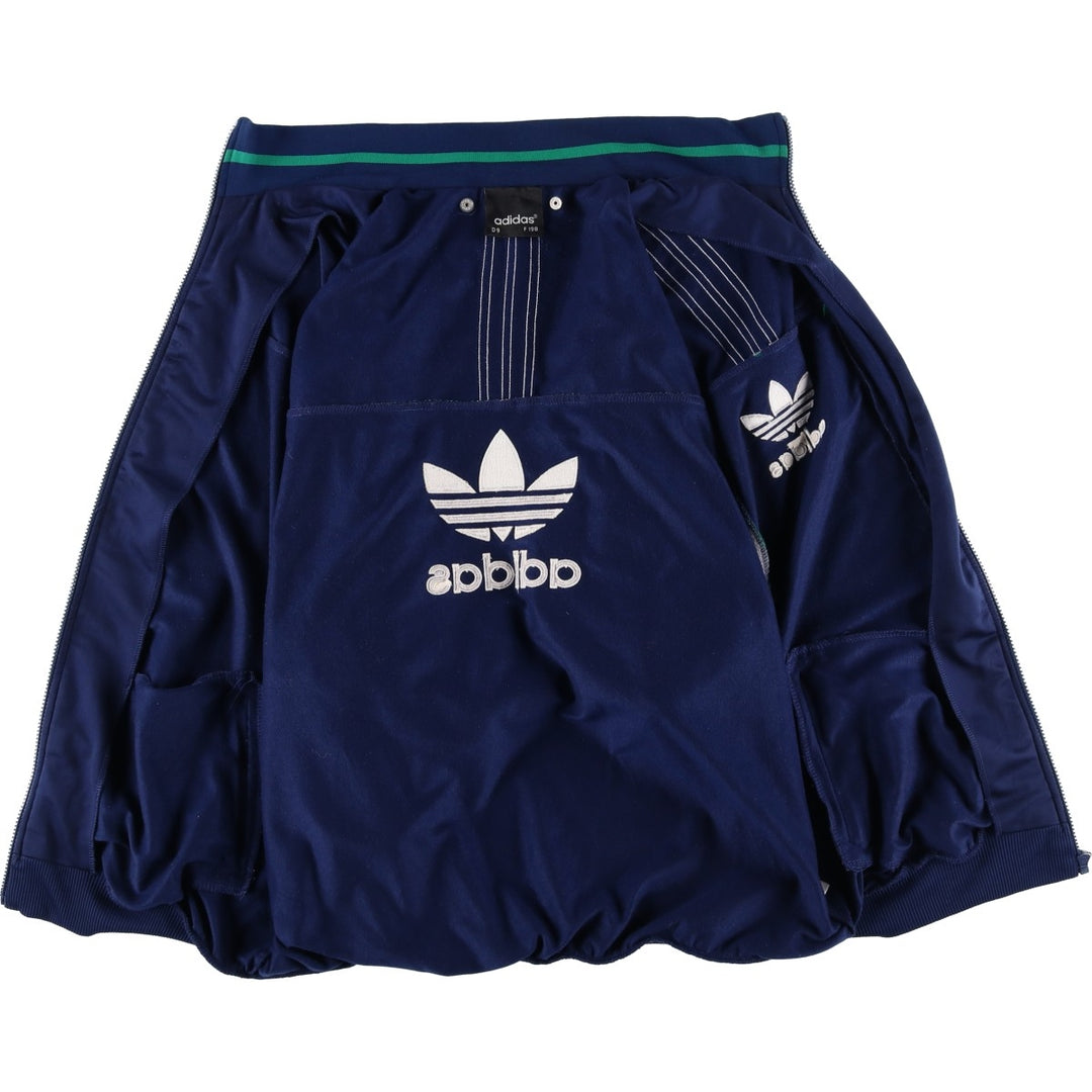 Vintage 80s-90'S adidas Trefoil logo jersey track jacket, men's size XL polyester navy blue type Vintage Second Hand