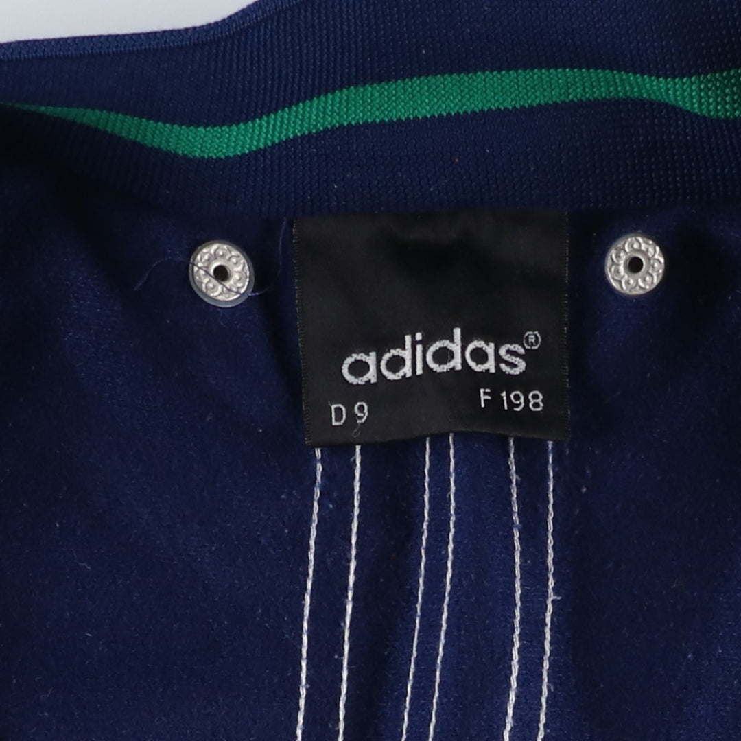 Vintage 80s-90'S adidas Trefoil logo jersey track jacket, men's size XL polyester navy blue type Vintage Second Hand