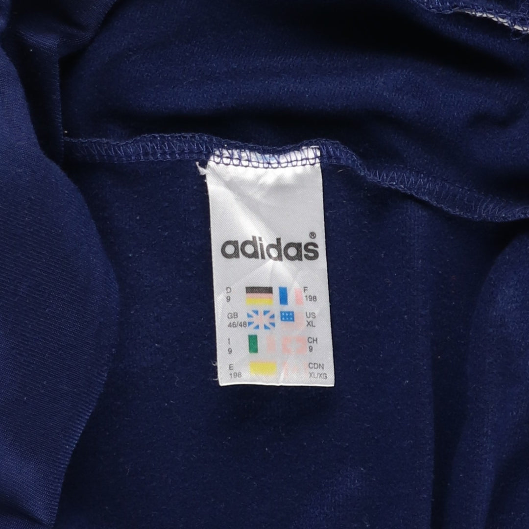 Vintage 80s-90'S adidas Trefoil logo jersey track jacket, men's size XL polyester navy blue type Vintage Second Hand