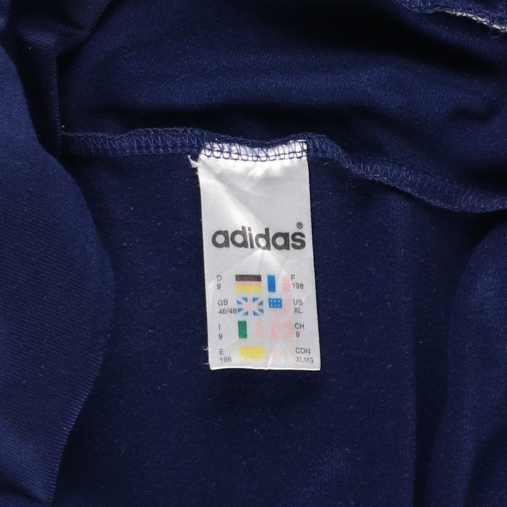 Vintage 80s-90'S adidas Trefoil logo jersey track jacket, men's size XL polyester navy blue type Vintage Second Hand