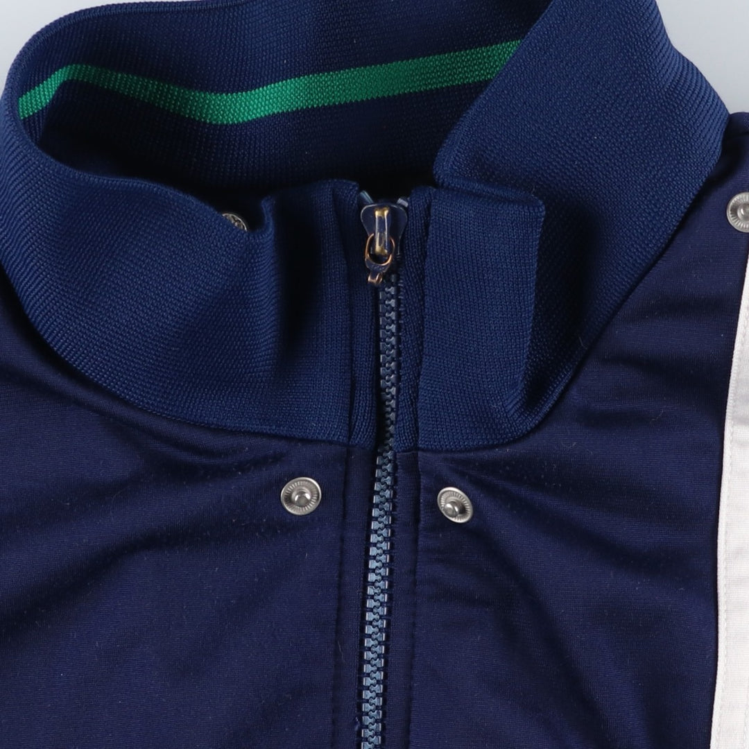 Vintage 80s-90'S adidas Trefoil logo jersey track jacket, men's size XL polyester navy blue type Vintage Second Hand