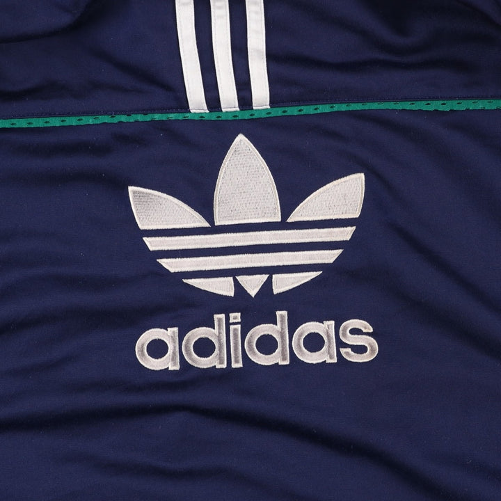Vintage 80s-90'S adidas Trefoil logo jersey track jacket, men's size XL polyester navy blue type Vintage Second Hand