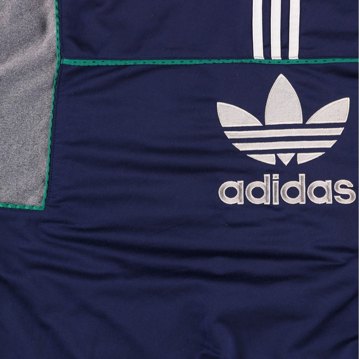 Vintage 80s-90'S adidas Trefoil logo jersey track jacket, men's size XL polyester navy blue type Vintage Second Hand