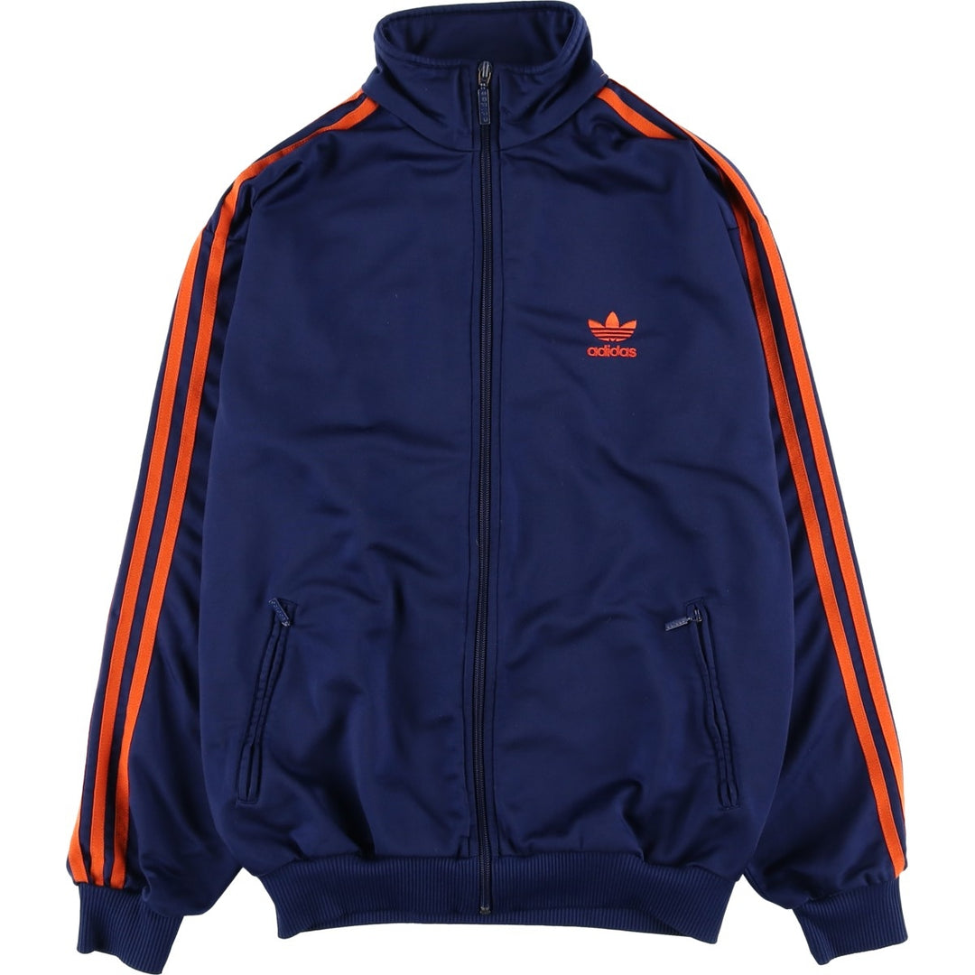 Vintage 1980'S adidas Trefoil logo track jacket, men's size small polyester navy blue type Vintage Second Hand