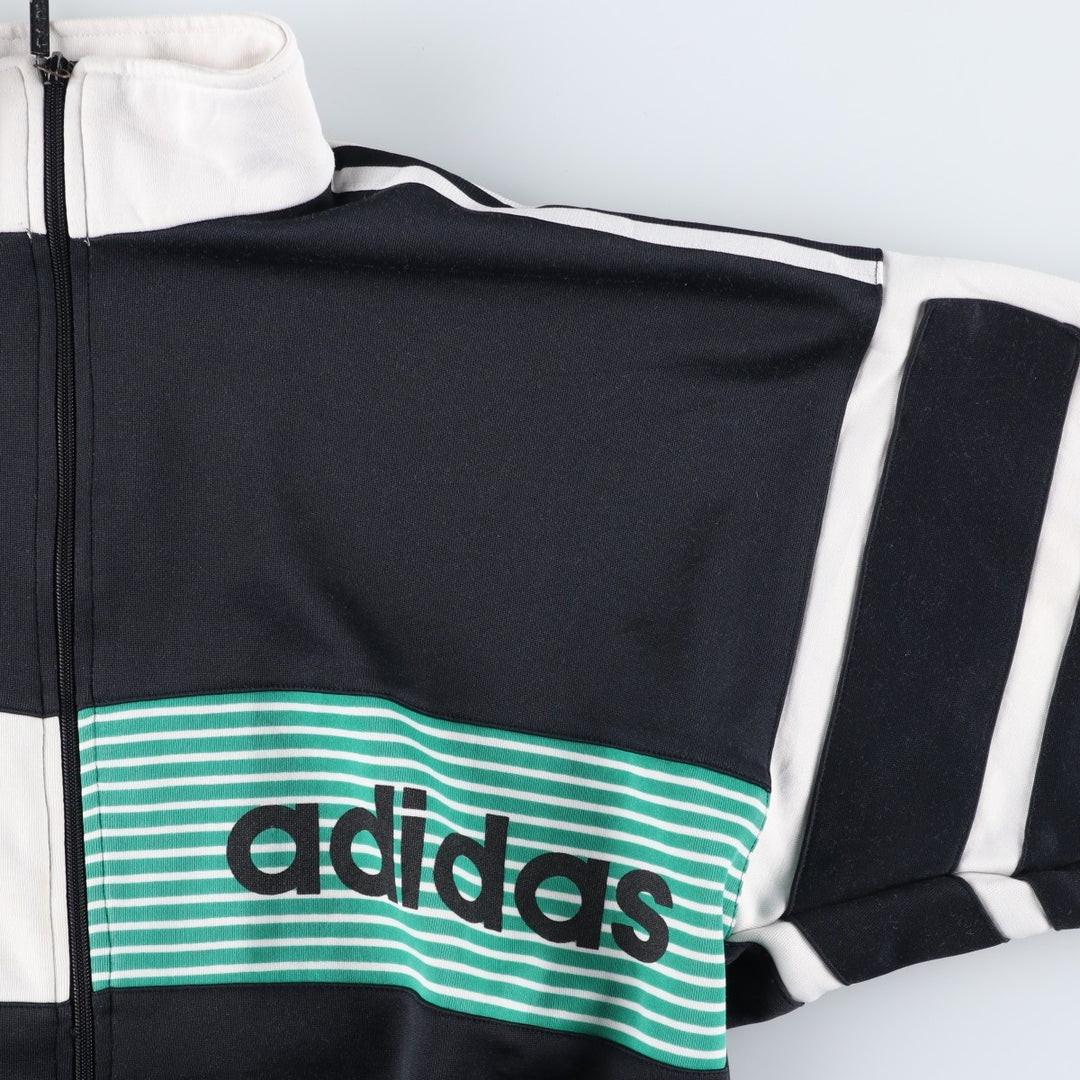 Vintage 1980'S adidas Trefoil logo track jacket, men's size M polyester black type Vintage Second Hand