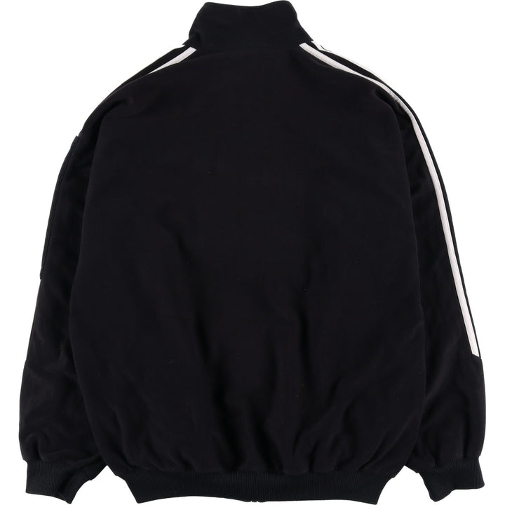 Vintage 90'S adidas Trefoil logo velour jersey track jacket, size M, men's polyester black type Vintage Second Hand