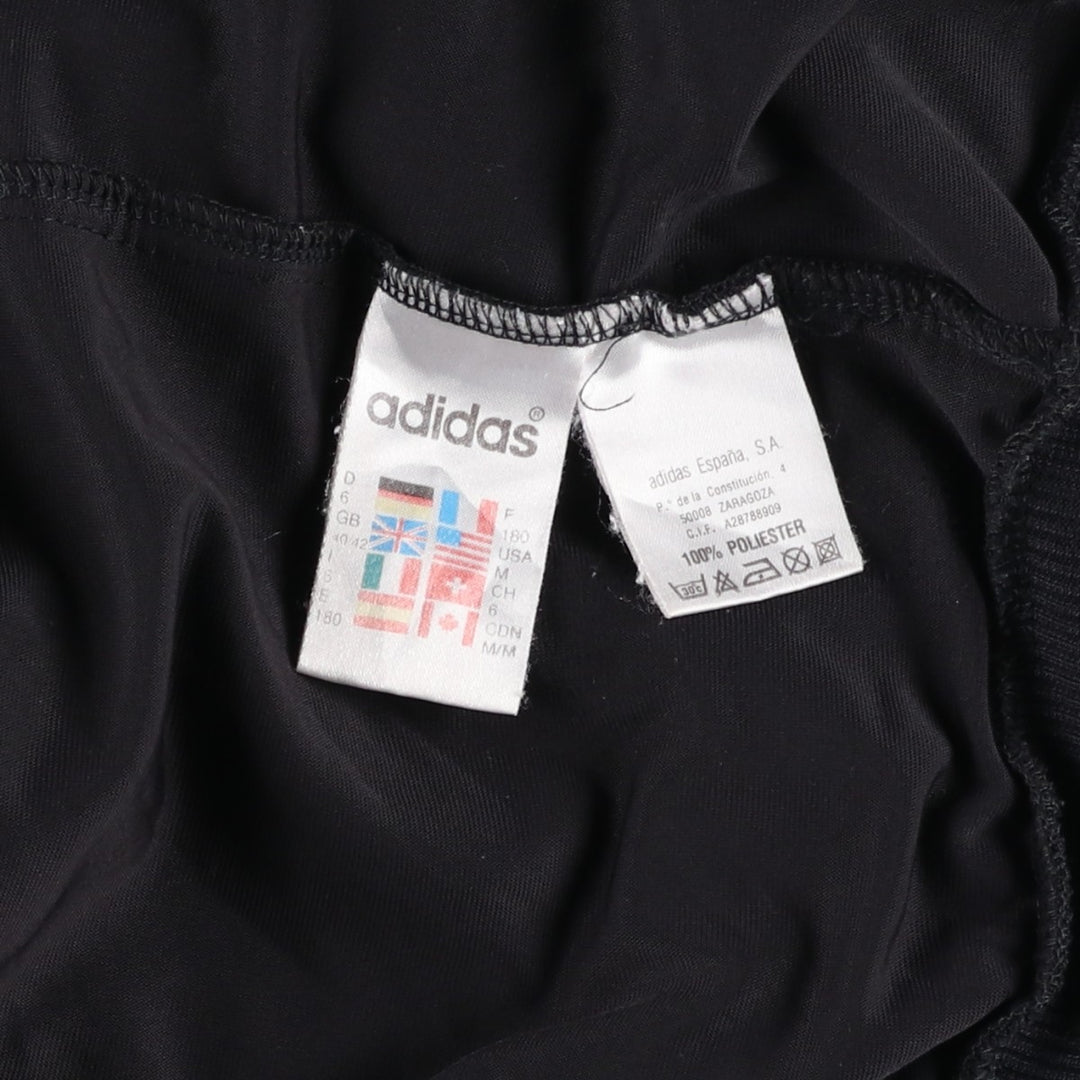 Vintage 90'S adidas Trefoil logo velour jersey track jacket, size M, men's polyester black type Vintage Second Hand