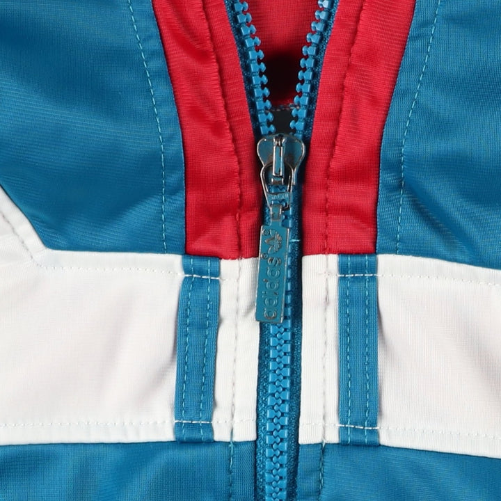 Vintage 1980'S adidas Trefoil logo jersey hoodie/track jacket, size XL, men's polyester white type Vintage Second Hand