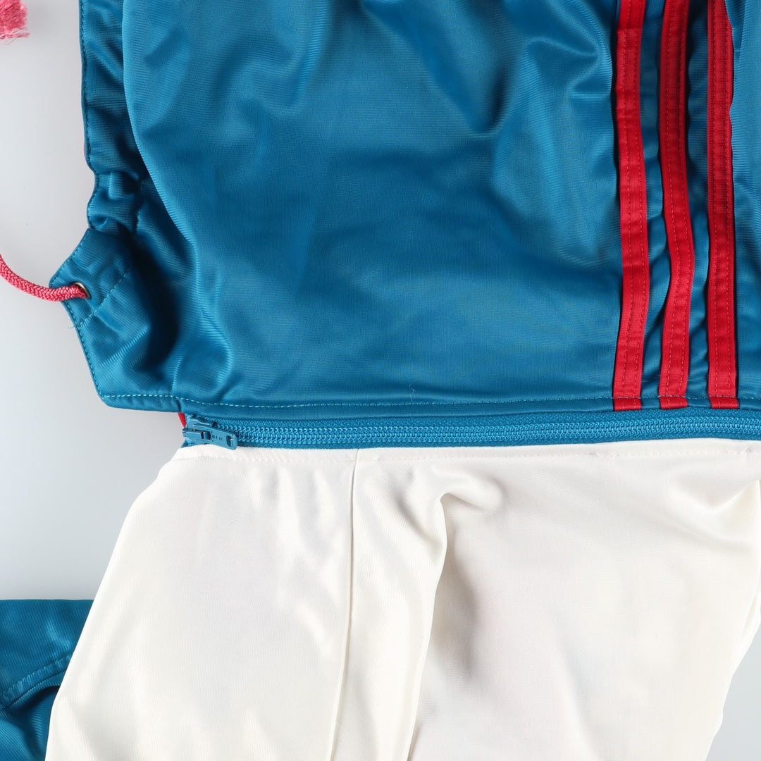 Vintage 1980'S adidas Trefoil logo jersey hoodie/track jacket, size XL, men's polyester white type Vintage Second Hand