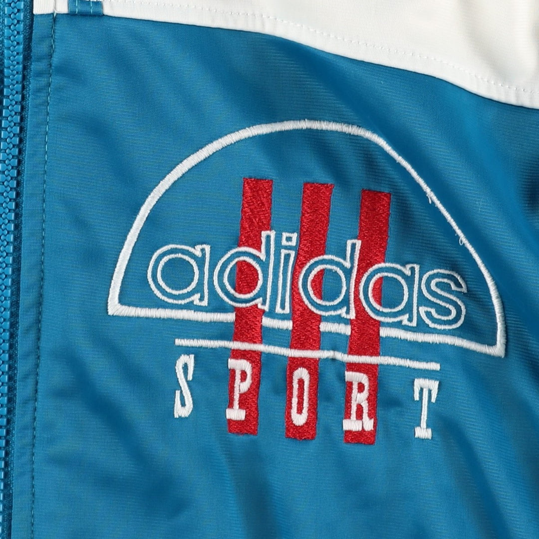 Vintage 1980'S adidas Trefoil logo jersey hoodie/track jacket, size XL, men's polyester white type Vintage Second Hand