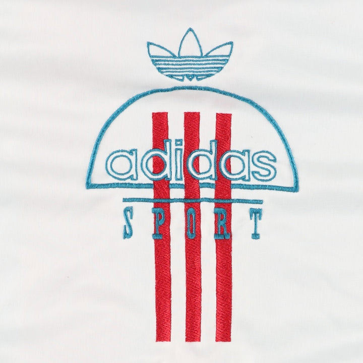 Vintage 1980'S adidas Trefoil logo jersey hoodie/track jacket, size XL, men's polyester white type Vintage Second Hand