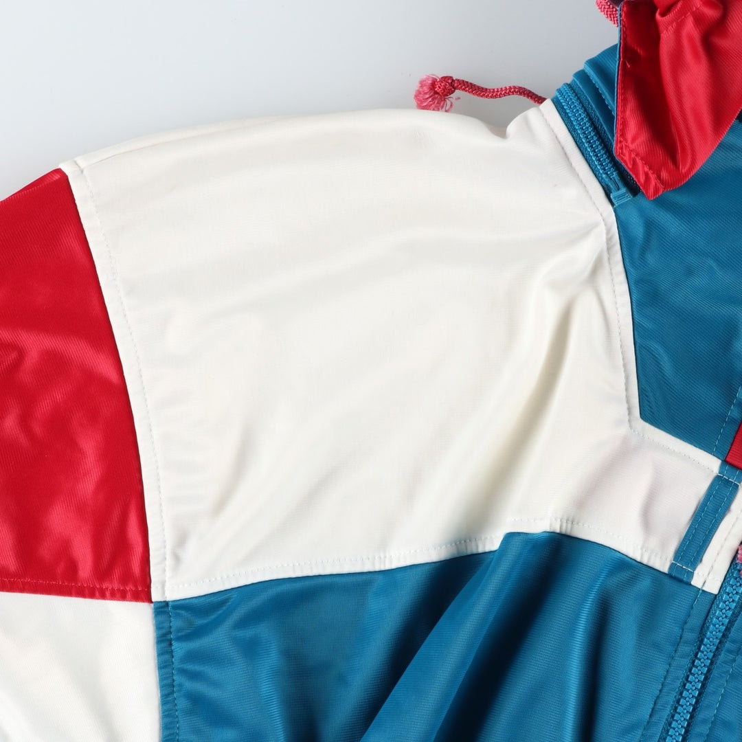 Vintage 1980'S adidas Trefoil logo jersey hoodie/track jacket, size XL, men's polyester white type Vintage Second Hand