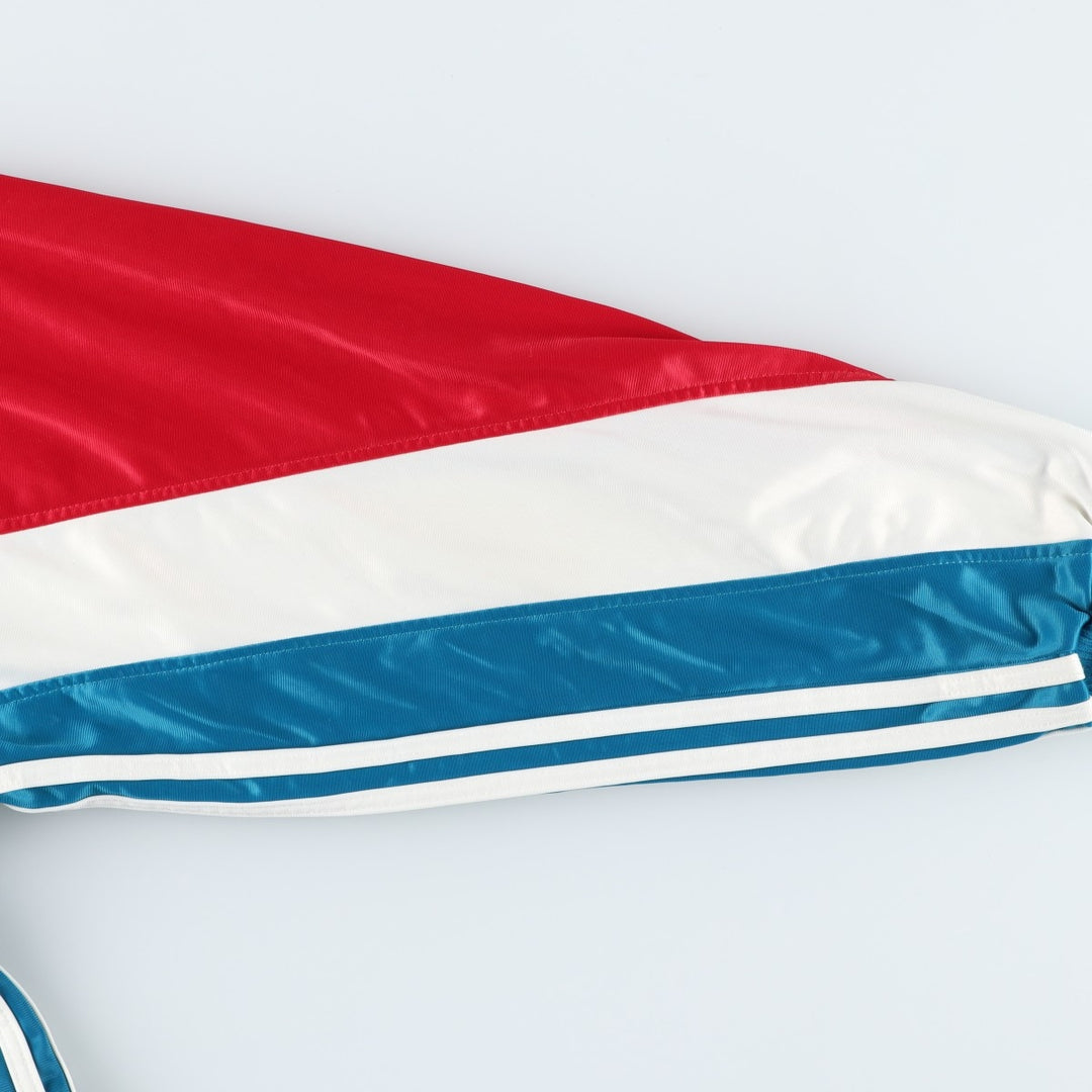 Vintage 1980'S adidas Trefoil logo jersey hoodie/track jacket, size XL, men's polyester white type Vintage Second Hand