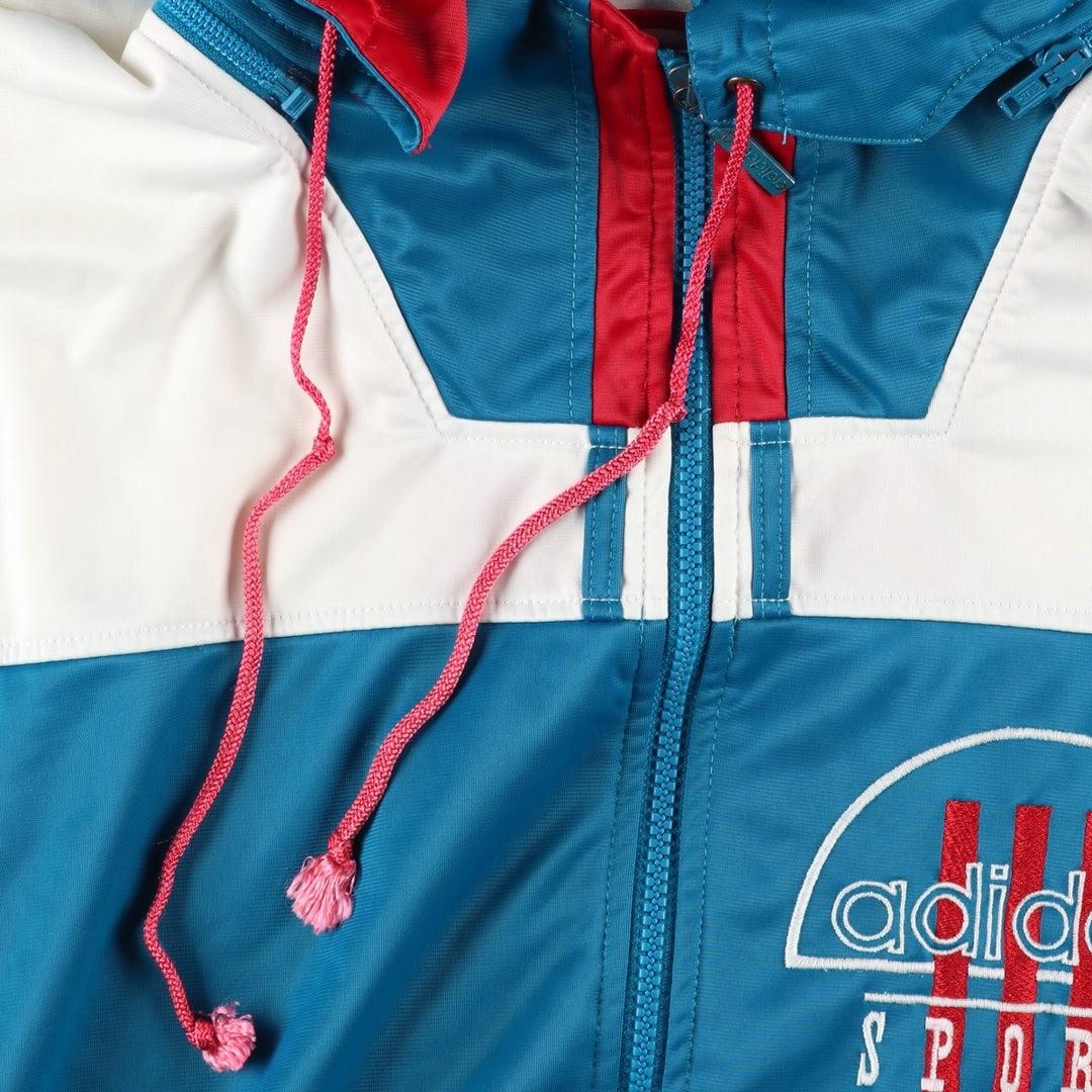 Vintage 1980'S adidas Trefoil logo jersey hoodie/track jacket, size XL, men's polyester white type Vintage Second Hand