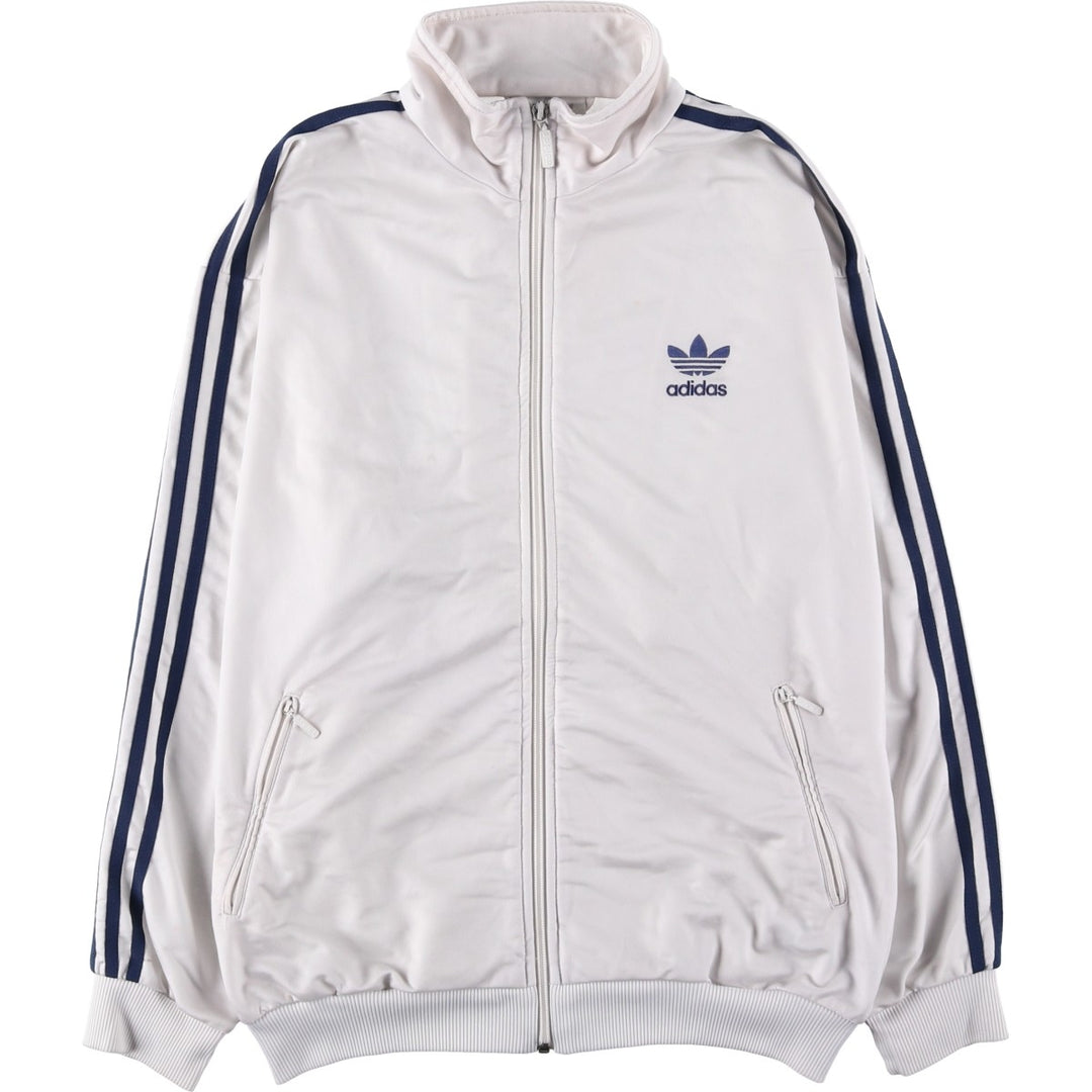 Vintage 1980'S adidas Trefoil logo track jacket, men's size M polyester white type Vintage Second Hand