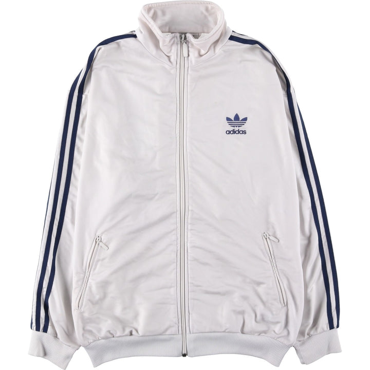 Vintage 1980'S adidas Trefoil logo track jacket, men's size M polyester white type Vintage Second Hand