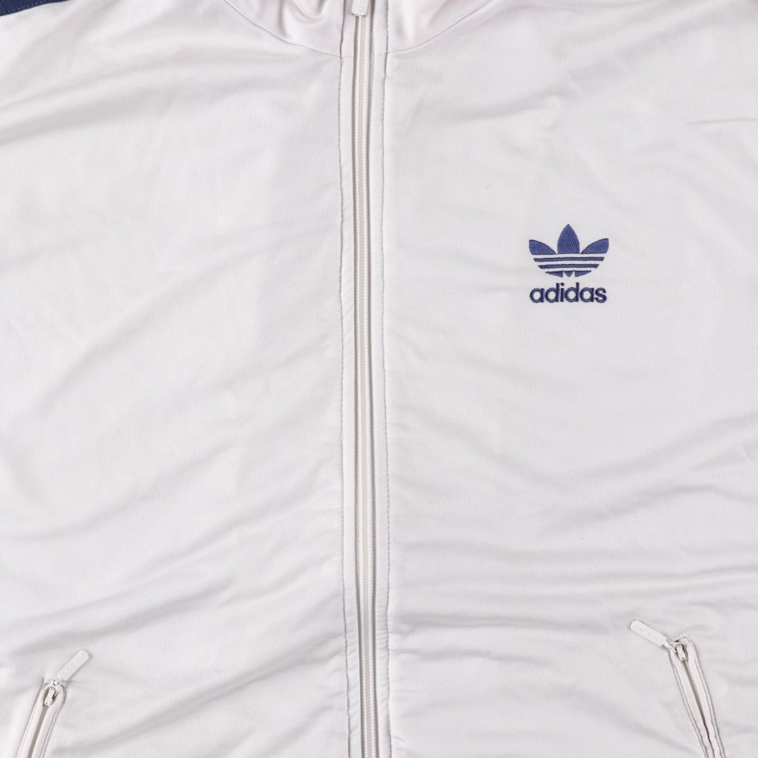Vintage 1980'S adidas Trefoil logo track jacket, men's size M polyester white type Vintage Second Hand