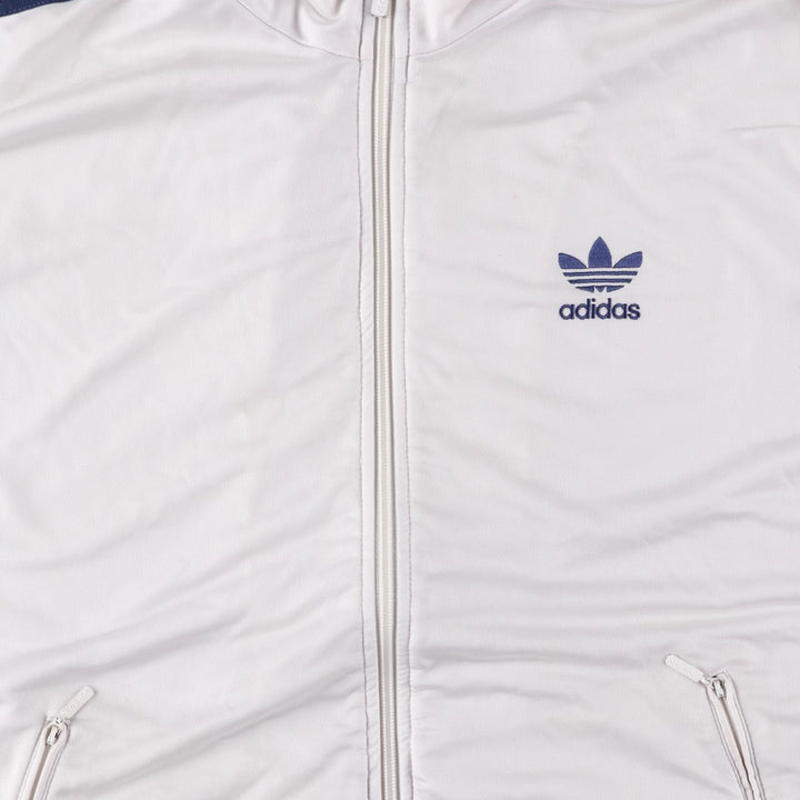 Vintage 1980'S adidas Trefoil logo track jacket, men's size M polyester white type Vintage Second Hand