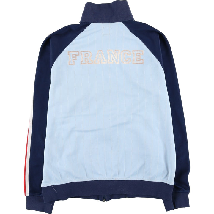 Vintage 1980'S Adidas Trefoil Logo Stripe Pattern France National Team Track Jacket, Men's Size Medium cotton Blue type light blue Vintage Second Hand