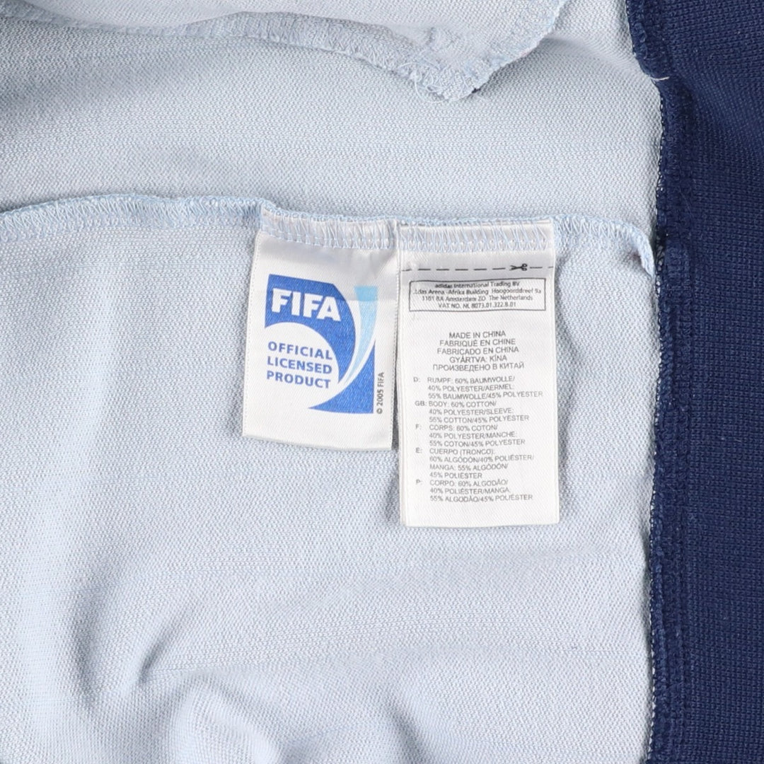 Vintage 1980'S Adidas Trefoil Logo Stripe Pattern France National Team Track Jacket, Men's Size Medium cotton Blue type light blue Vintage Second Hand