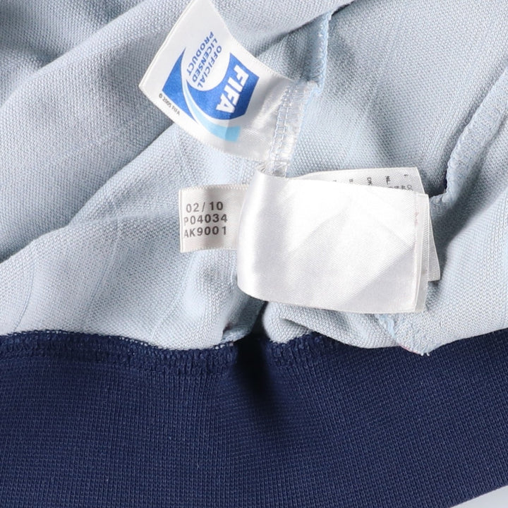 Vintage 1980'S Adidas Trefoil Logo Stripe Pattern France National Team Track Jacket, Men's Size Medium cotton Blue type light blue Vintage Second Hand