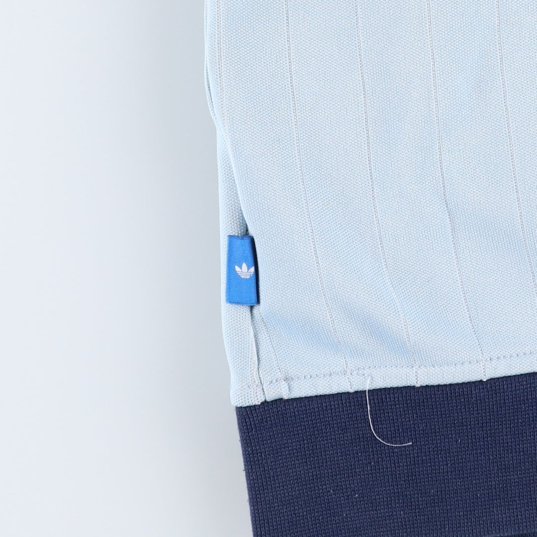 Vintage 1980'S Adidas Trefoil Logo Stripe Pattern France National Team Track Jacket, Men's Size Medium cotton Blue type light blue Vintage Second Hand