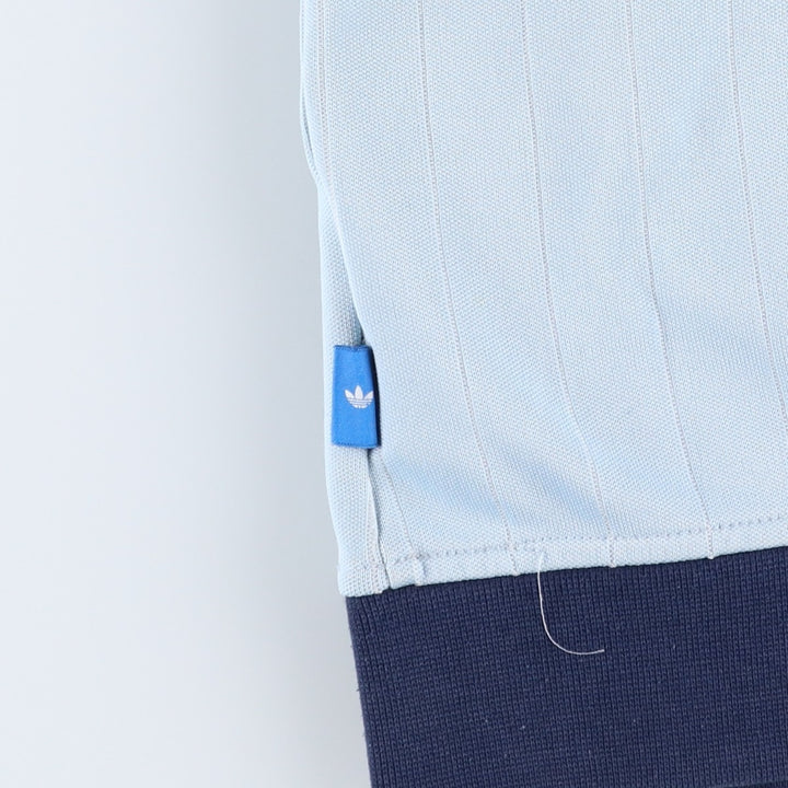 Vintage 1980'S Adidas Trefoil Logo Stripe Pattern France National Team Track Jacket, Men's Size Medium cotton Blue type light blue Vintage Second Hand