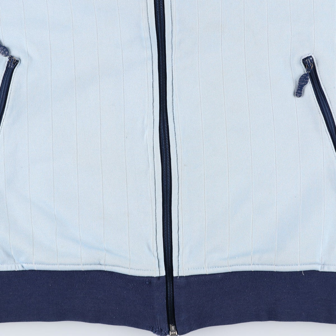 Vintage 1980'S Adidas Trefoil Logo Stripe Pattern France National Team Track Jacket, Men's Size Medium cotton Blue type light blue Vintage Second Hand